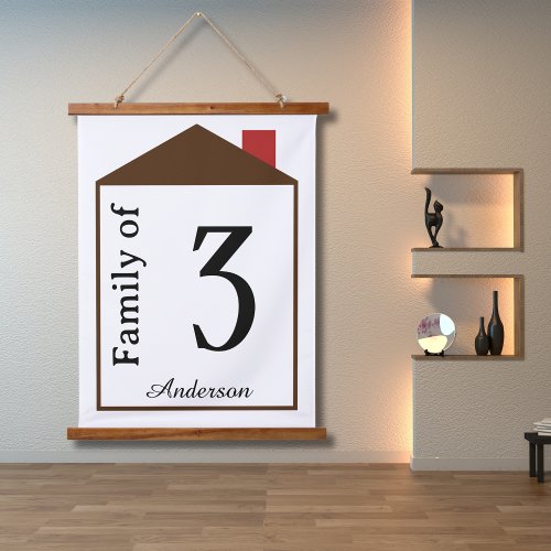 Family of Number Personalized Last Name  Hanging Tapestry