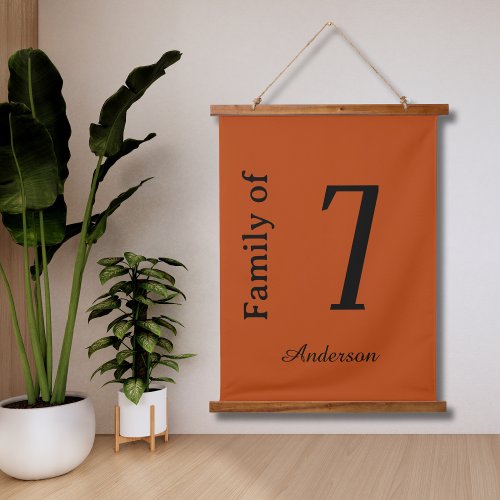 Family of Number Personalized Last Name  Hanging Tapestry
