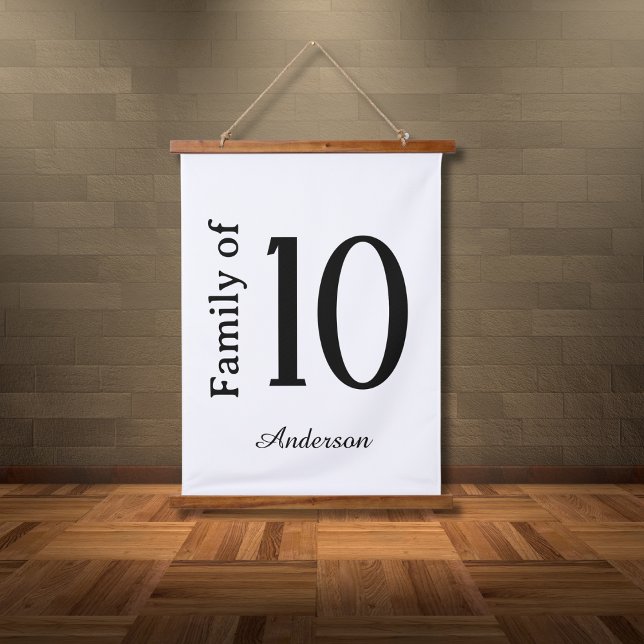 Family of "Number" Personalized Last Name  Hanging Tapestry (Creator Uploaded)