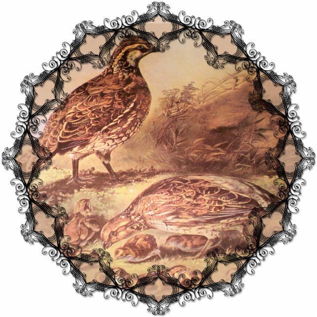 Family of Quail Ornament (Front)