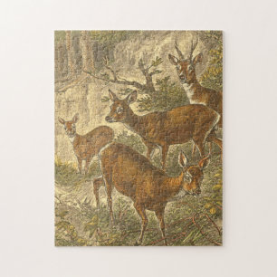Family of Roe - Deers in a Forest Jigsaw Puzzle