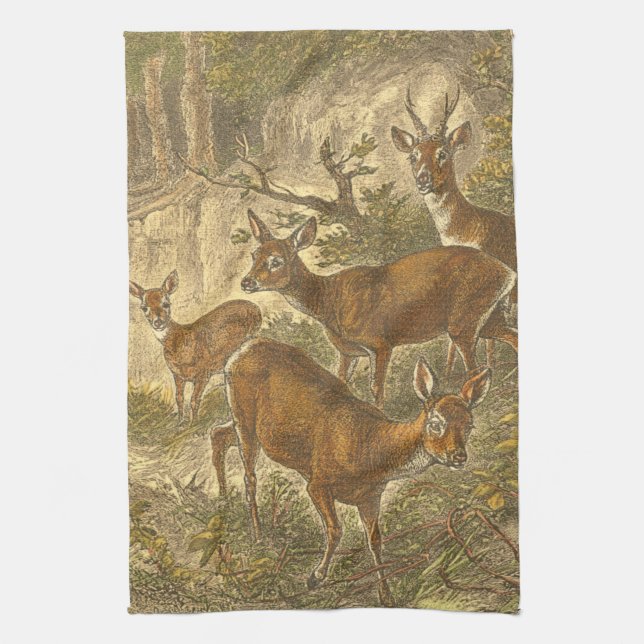 Family of Roe - Deers in a Forest Towel (Vertical)