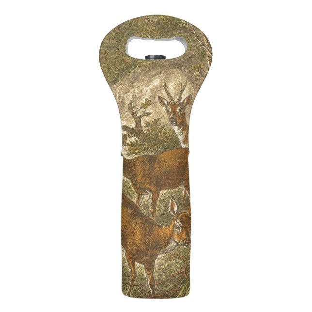 Family of Roe - Deers in a Forest Wine Bag (Back)