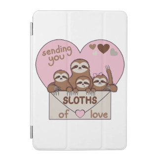 Family of Sloths with Envelope, Heart and Text iPad Mini Cover