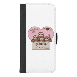 Family of Sloths with Envelope, Heart and Text iPhone 8/7 Plus Wallet Case