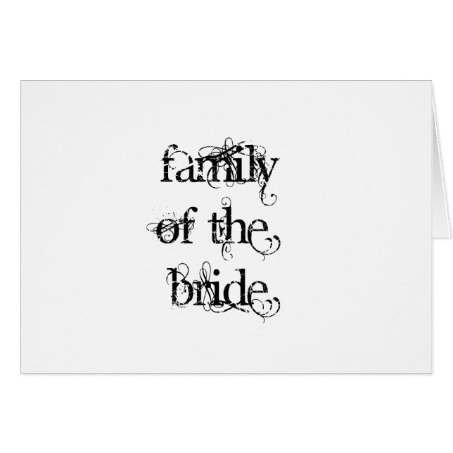 Family of the Bride Cards (Front Horizontal)