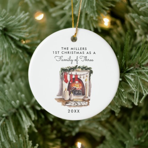 Family of Three  First Christmas Ornament