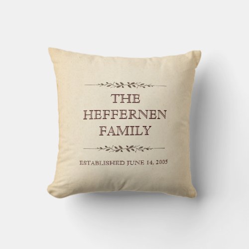 Family of Three Important Events Commemorative Throw Pillow