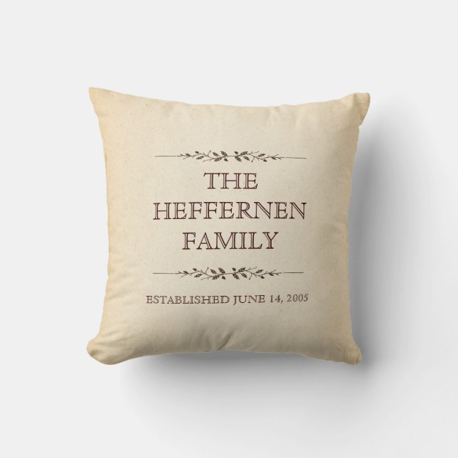 Family of Three Important Events Commemorative Throw Pillow (Front)