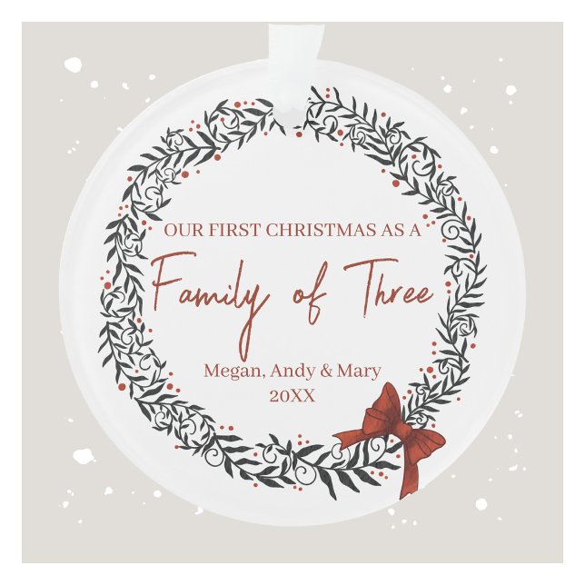 Family of Three Personalized Christmas Ornament (Family of Three Personalized Christmas Ornament)