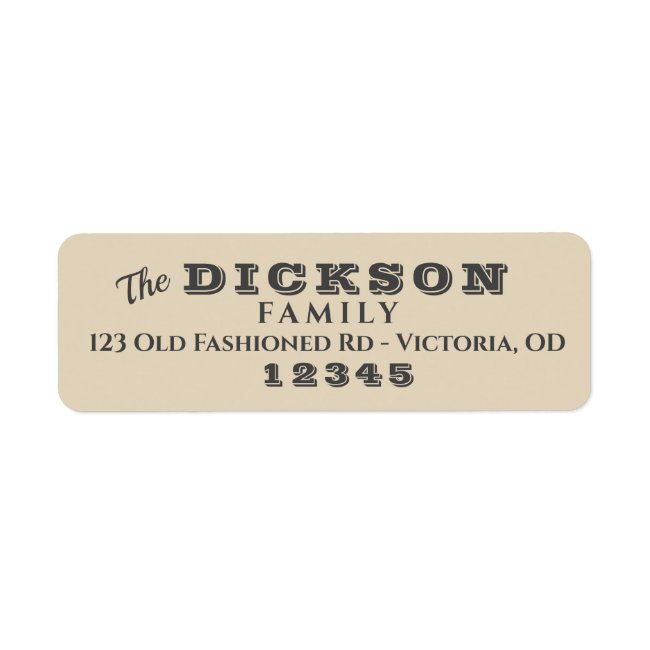 Family Old Fashioned Address Labels Add Your Name
