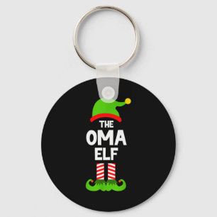 Family Oma Elf Christmas Matching Pajama Funny  Keychain