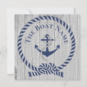 Family or Boat Name Navy Anchor Rope Nautical