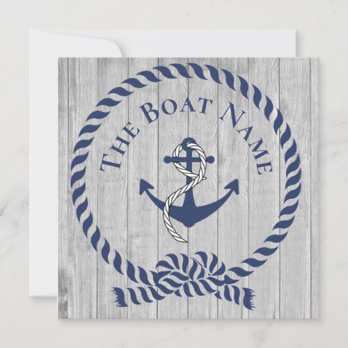Family or Boat Name Navy Anchor Rope Nautical  