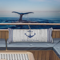 Family or Boat Name Navy Anchor Rope Nautical Body Pillow