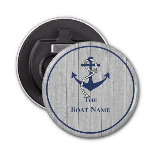 Family or Boat Name Navy Anchor Rope Nautical  Bottle Opener