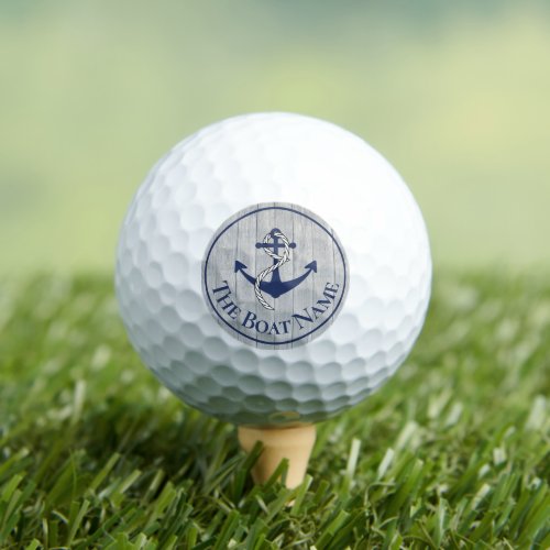 Family or Boat Name Navy Anchor Rope Nautical  Golf Balls