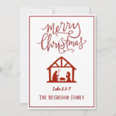 Family or Business Name Nativity Merry Christmas Holiday Card (Front)