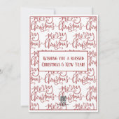 Family or Business Name Nativity Merry Christmas Holiday Card (Back)