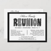 Family or Class Reunion B/W Pattern Invitation (Front/Back)