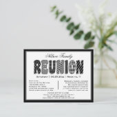 Family or Class Reunion B/W Pattern Invitation (Standing Front)