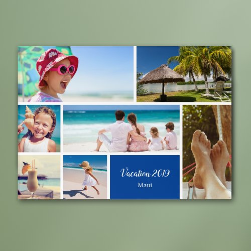 Family or Couple Vacation 7 Photo Keepsake Blue Acrylic Print