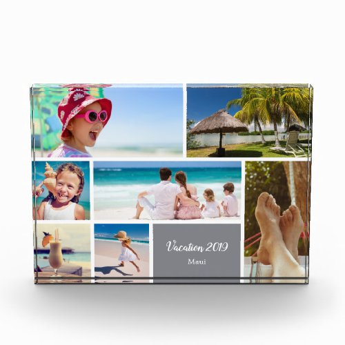 Family or Couple Vacation 7 Photo Keepsake Gray