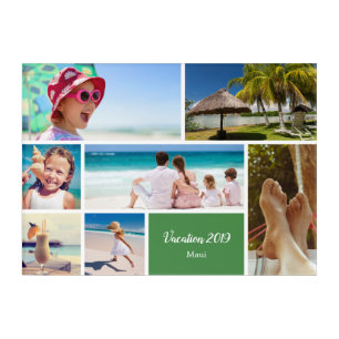 Family or Couple Vacation 7 Photo Keepsake Green Acrylic Print