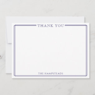 Family or Couples Elegant Dark Blue Thank You Note Card