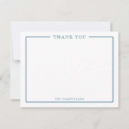 Family  or Couples Elegant Navy Blue Stationery Thank You Card
