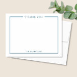 Family  or Couples Elegant Navy Blue Stationery Thank You Card<br><div class="desc">This thank you design features a thin double border with space for a name/text at the bottom. Click the customize button if you would like to adjust the design elements and/or further modify the text! Variations of this design, additional colors, as well as coordinating products are available in our shop,...</div>