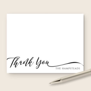 Family or Couples Elegant Script Stationery Thank You Card