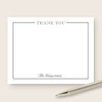 Family or Wedding Elegant Script Gray Stationery