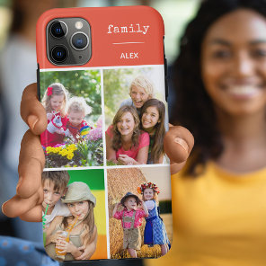 Family Orange 4 Photo Collage Custom iPhone 11 Pro Max Case