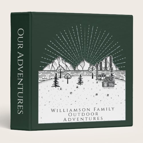 Family Outdoor Adventures Travel Camping 3 Ring Binder