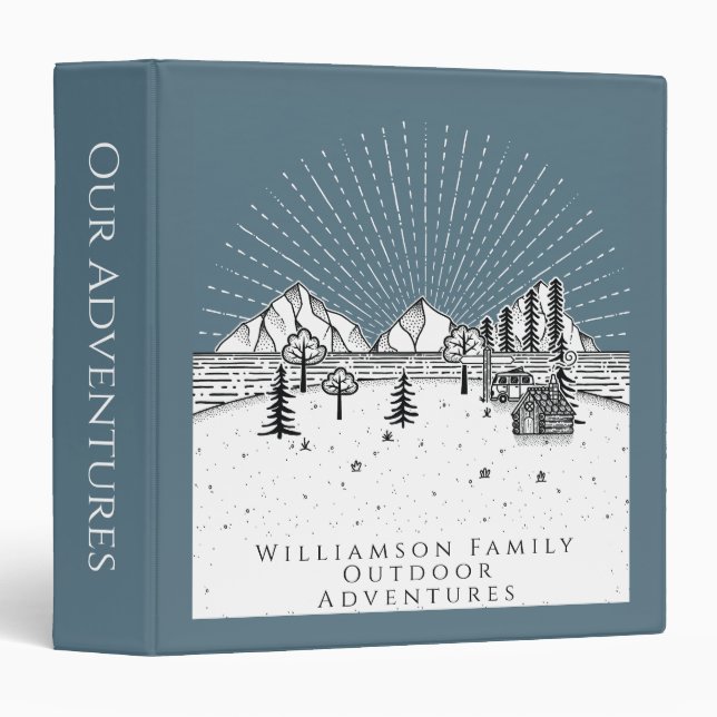 Family Outdoor Adventures Travel Camping 3 Ring Binder (Front/Spine)
