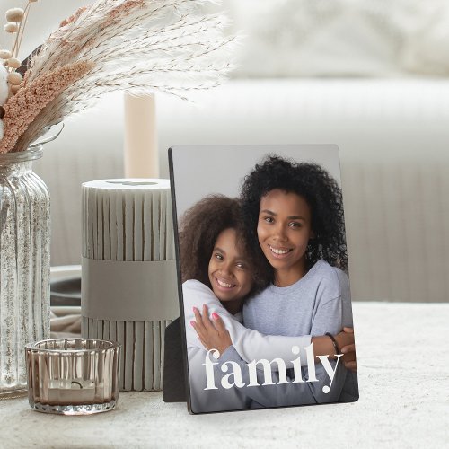 Family Overlay Vertical Photo Plaque