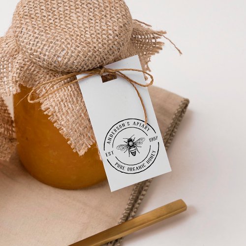 Family Owned Apiary Rustic Round Honey Stamp
