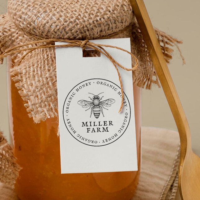 Family Owned Farm Round Apiary Honey Stamp (Rubber Stamp Mock-up)