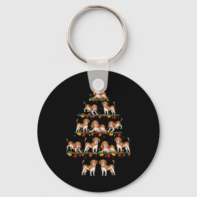 Family Pajama Sets Christmas Matching Beagle Dog X Keychain (Front)