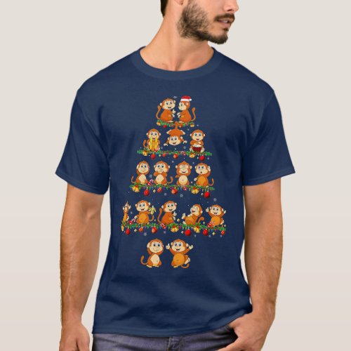 Family Pajama Sets Christmas Matching Monkey Xmas  T_Shirt