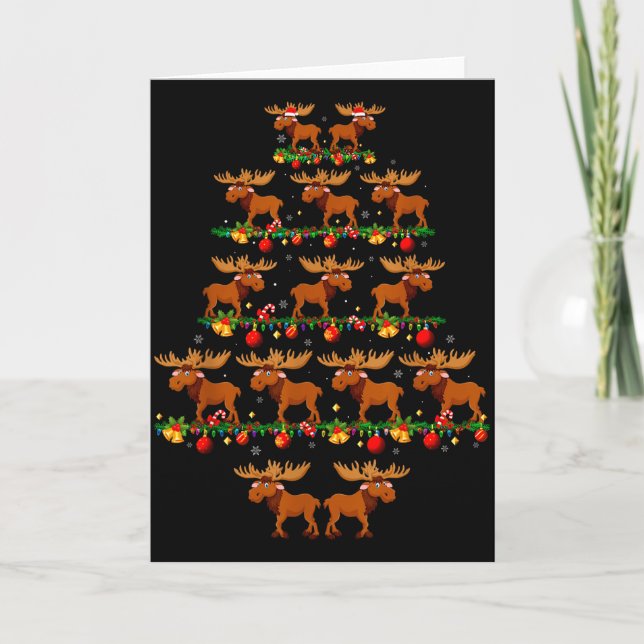 Family Pajama Sets Christmas Matching Moose Xmas T Card (Front)