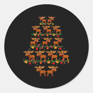 Family Pajama Sets Christmas Matching Moose Xmas T Classic Round Sticker