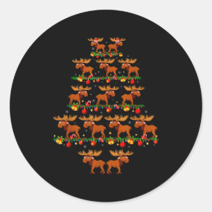 Family Pajama Sets Christmas Matching Moose Xmas T Classic Round Sticker