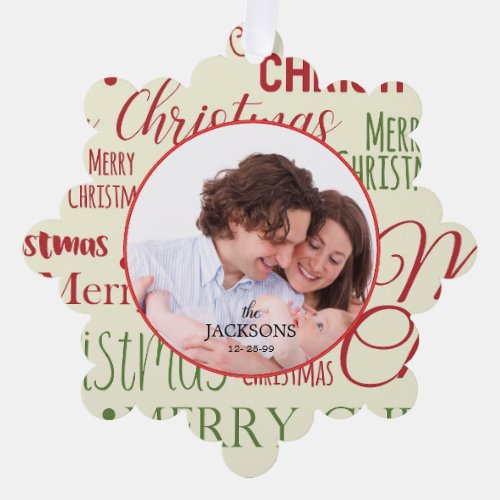 Family Paper Ornament Christmas Card