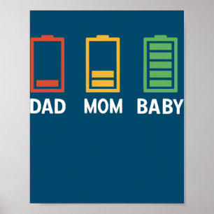 Family Parents Mama Dad Baby Child Poster