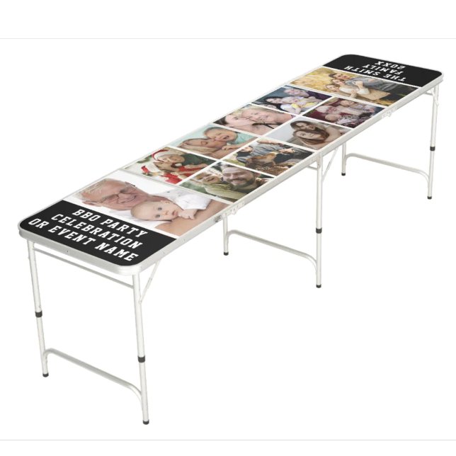 Family Party Custom 10 Photo Collage BBQ  Beer Pong Table (Creator Uploaded)
