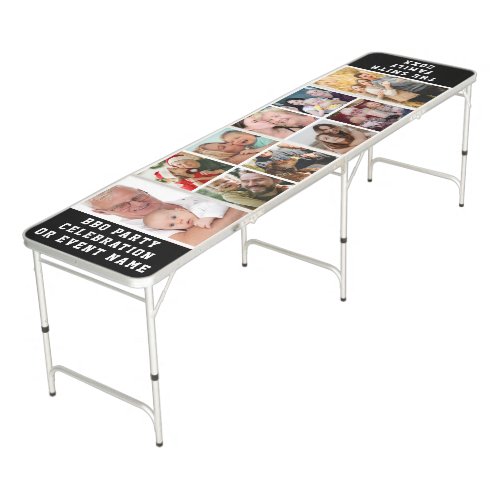 Family Party Custom 10 Photo Collage BBQ  Beer Pong Table