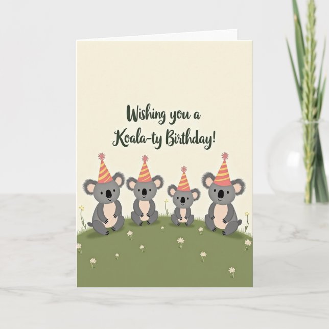 Family Party Hat Birthday Card (Front)