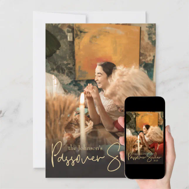 Family Passover Seder Photo Template Invitation Zazzle